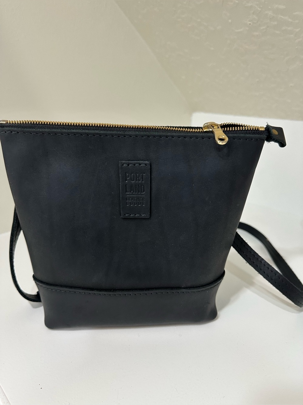Portland Leather Festival Black Crossbody Bag